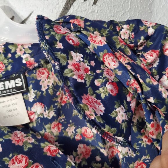 Vintage 80s Floral Power Mom Dress, ITEMS Made in USA, 12 - Picture 7 of 8